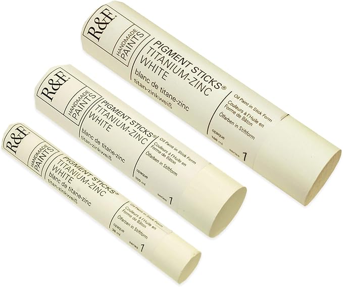 R&F Handmade Paints - Professional Oil Pigment Stick, Titanium-Zinc White, 188 ml