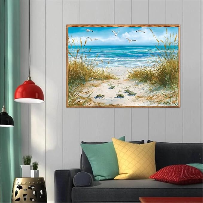 TCDZMYGS Diamond Art Kits for Adults,Beach Diamond Painting Kits 12X16 Inch
