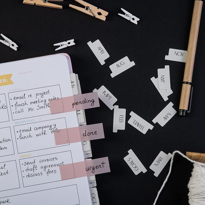 DiverseBee Transparent Sticky Notes Set with Quick Dry Pen (Pastel)