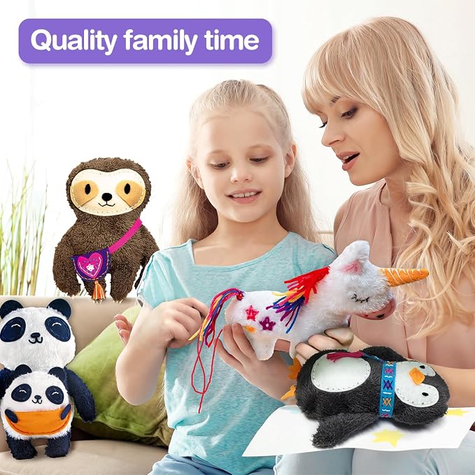 Avenir My First Sewing Kit for Kids 6-8, Alpaca Stuffed Animal Craft Set