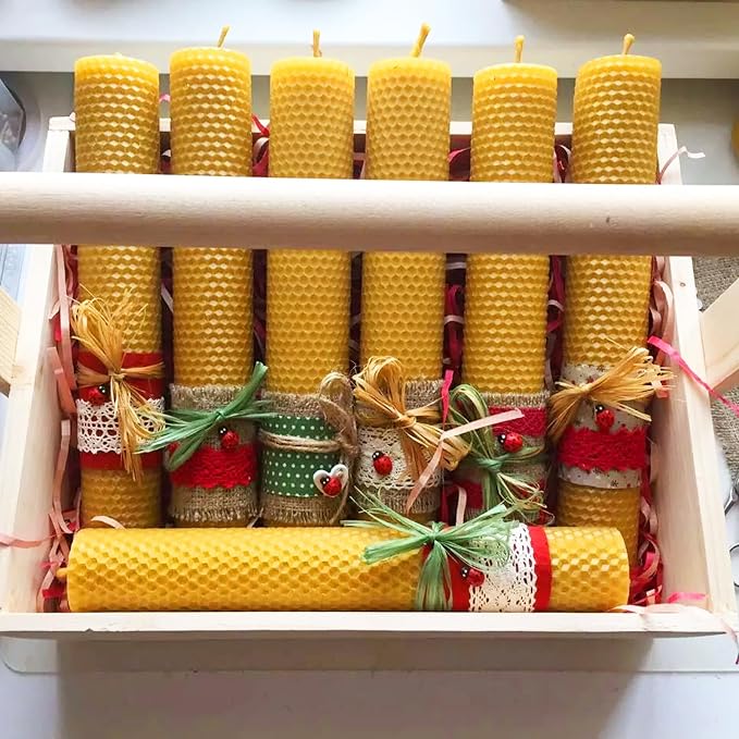 GBACHOOSE 8x8 inch Beeswax Sheets for Candle Making | Beeswax Sheets Wax Sheets for Candle Making Rolling DIY Kits for Adults, Kids, Crafts, Gifts(Yellow)