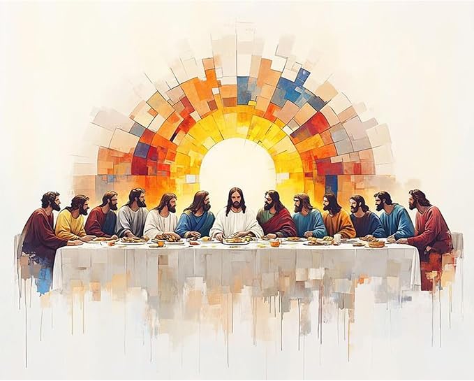 The Last Supper Paint by Numbers Kit for Adults Without Frame 16x20 IN | Jesus Paint by Numbers for Adults Beginner, DIY Acrylic Painting, Stress Relief Craft Kits, Home Wall Decor Gift