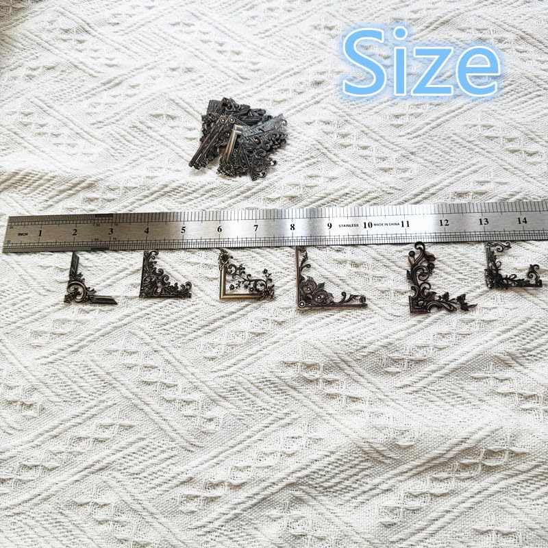 24pcs Vintage Frame Corner Stickers Scrapbook Decorative Paper Bronze