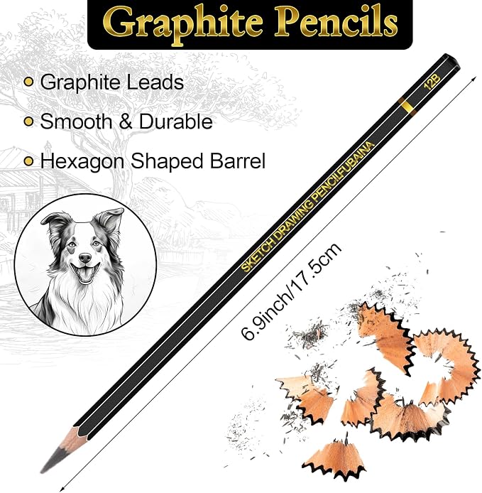 216 Pcs Sketching Pencils, 12B-4H Graphite Drawing Pencils | Art Set for Artists Beginners, Bulk Supply for Studios, Charcoal Graphite Blend, Shading Sketching, Gift-ready Packaging