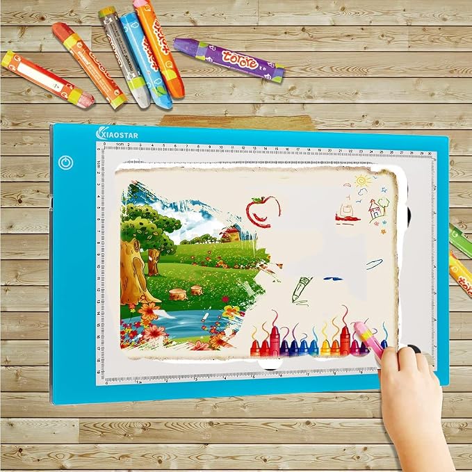 XIAOSTAR Light Box Drawing Pad, 12000 Lux LED Tracing Board A4, USB Powered (Not Rechargeable) PMMA Panel, Adjustable Brightness for Diamond Painting, Sketching, Animation, X-Ray–Includes Accessories | for Artists,Animation Drawing,Sketching,Animation,...