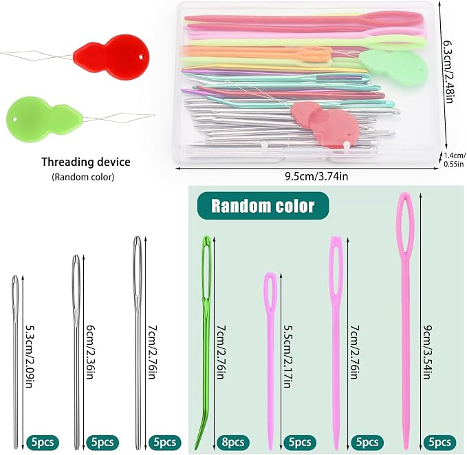 Bupete 40 Pcs Yarn Needles, Darning Needles Tapestry Needles for Yarn | Plastic Sewing Needles, Crochet Needles for Yarn, Plastic Large Eye Sewing Needles for Sewing Knitting Crochet