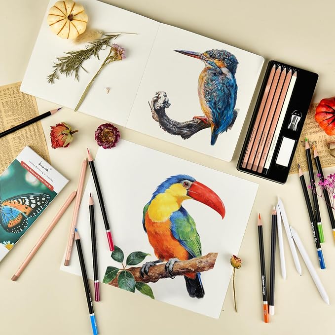 Brusarth Colorless Blender & Burnisher Pencil Set for Colored Pencils | For blending, softening edges & refining details, art supplies ideal for colored pencil artists and beginners
