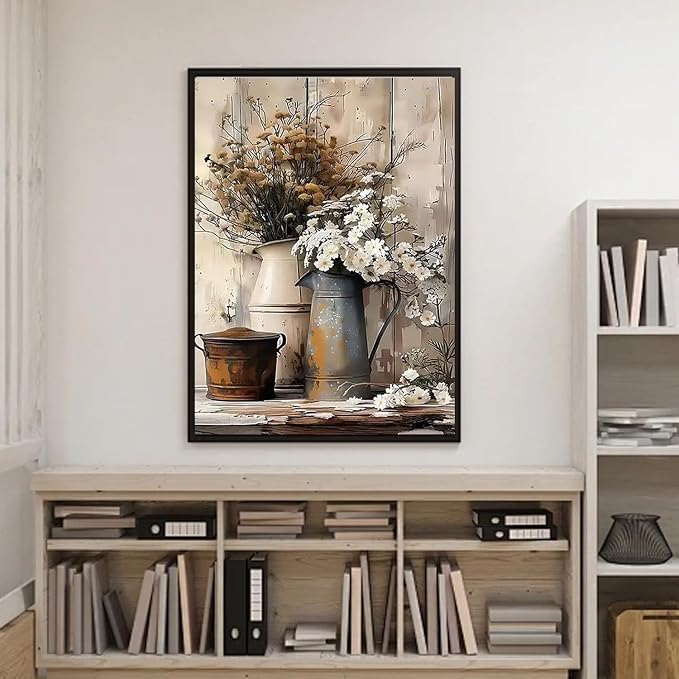 WUDWL Flower Paint by Numbers Kit for Adults,Color By Numbers for Adults | Flower Landscape Decor Painting by Number On Canvas, Paint Number Artist Funny Without Frame DIY, Home Wall Decor, 12x16in