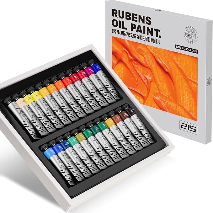Paul Rubens Oil Paint, 24 Colors*20 ml Tubes, Professional Bright Colors | High Saturation, Creamy Texture, and Consistency, Art Supplies for Artists, Students, Beginners