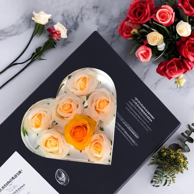 YOILES Resin Molds Silicone,Epoxy Resin Molds,Silicone Mold for Crafts | Casting Craft Mold for Flower Preservation Bookends DIY Art (Heart)