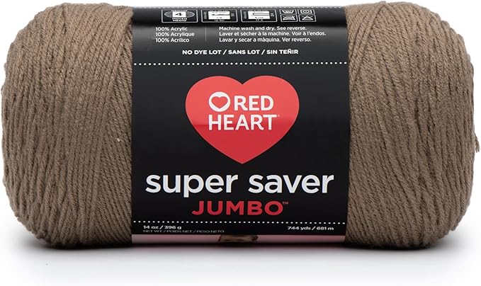 Red Heart Super Saver Jumbo Yarn, Cafe Latte