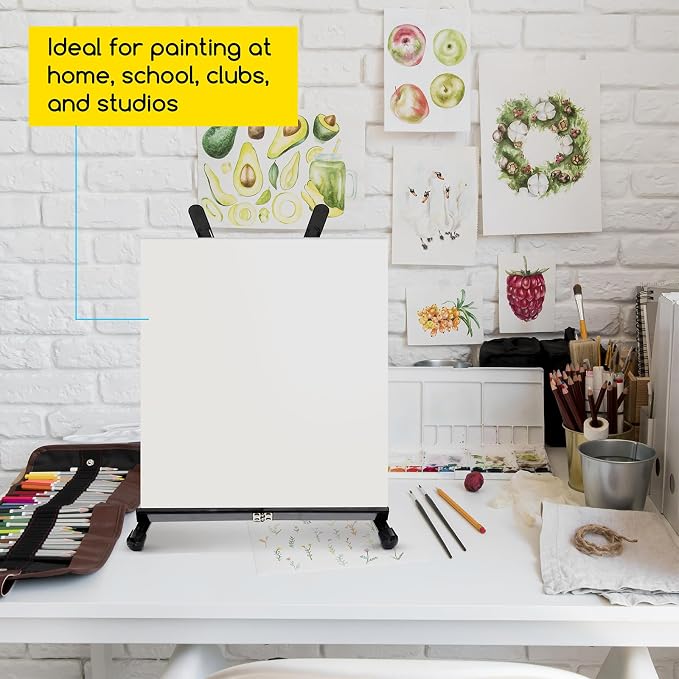 MEEDEN 4pcs Tabletop Easels: Metal Easel Stand for Painting & Display | Aluminum Desktop Art Easel - Foldable Portable Tripod Stand for Canvas, Paintings, Photos, Books, Signs, Poster