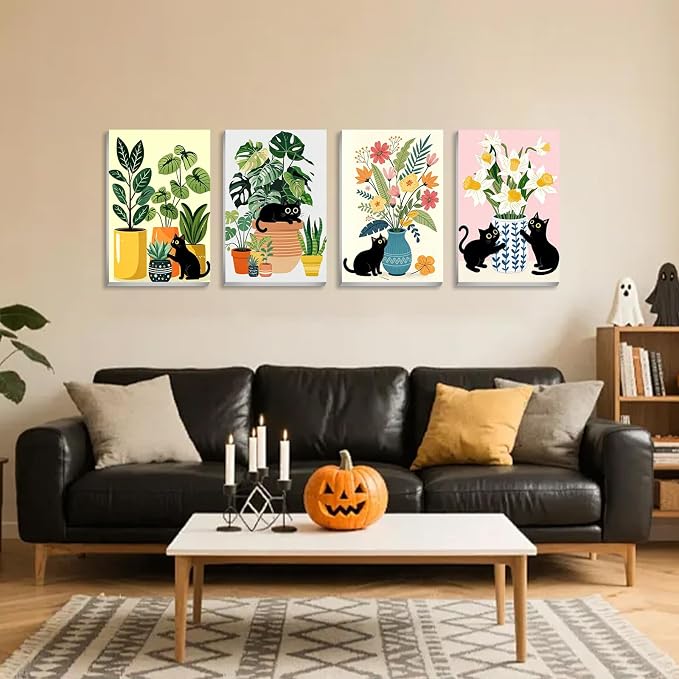 Cat Paint by Number for Adults, Paint by Numbers Kit for Adults 8x12 Inch