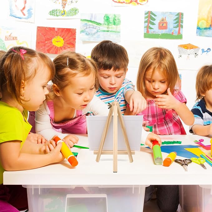 ESRICH 5 PCS 9in Easel for Painting, Easel Stand for Paint Canvas | Wood Easel Stand for Sign,Tabletop Easels for Painting, Small Art Easel Canvas Stand Photo Display Holder for Kids Adults