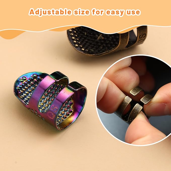 ZMAAGG Thimbles for Hand Sewing, 6 PCS Sewing Thimble, Metal Thimble