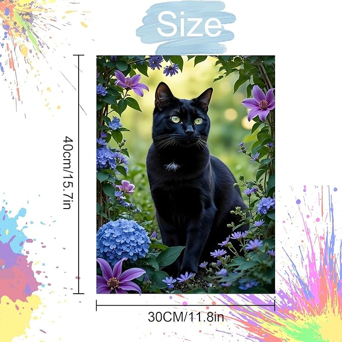 NZNANCHU DIY Paint by Numbers for Adults,Painting by Number Kits on Canvas,Color by Numbers for Beginner,Gifts Decor for Home Wall Room (cat)
