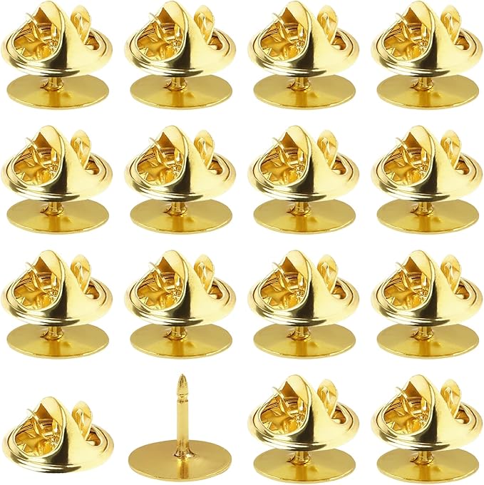 50 Pairs Gold Pin Backs Replacement