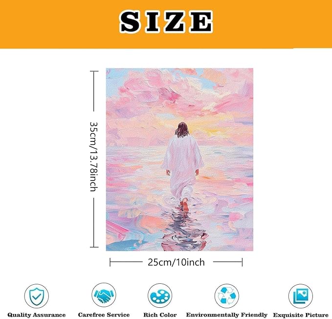 BAWKENTON Pink Jesus Paint by Numbers for Adults and Kids