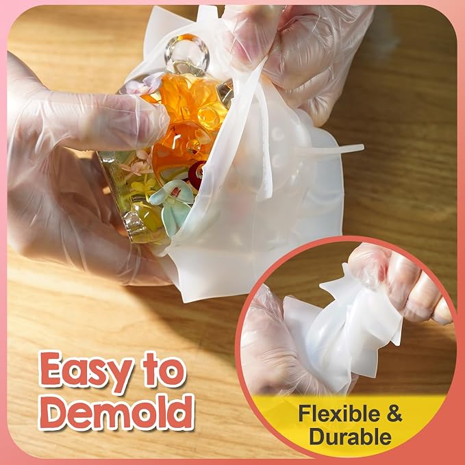 LET’S RESIN Animal Resin Molds, Cute Pig and Cow Figurine Silicone Molds for Epoxy Resin, Large 3D Round Resina Molds for Flowers Preservation, Resina Crafts, Home Desk Decor & Gifts for Animal Lovers