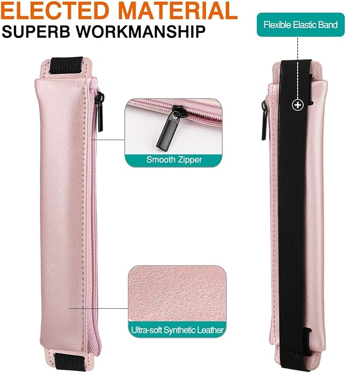 MoKo Elastic Pen Holder for Notebook, 2 Pack PU Leather Pouches