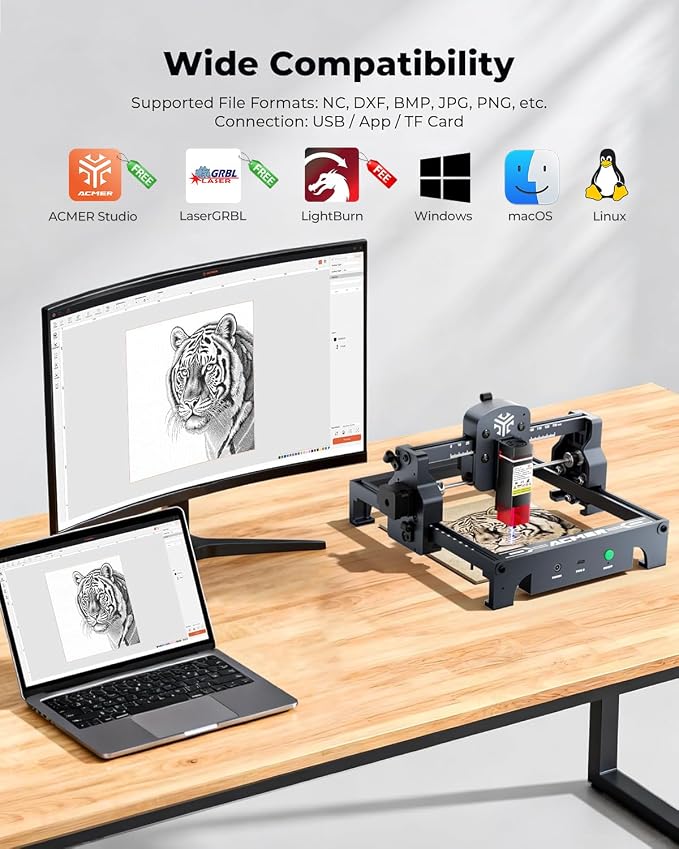 ACMER S1 Laser Engraver Machine, 6000mW Lazer Cutter for Wood and Acrylic
