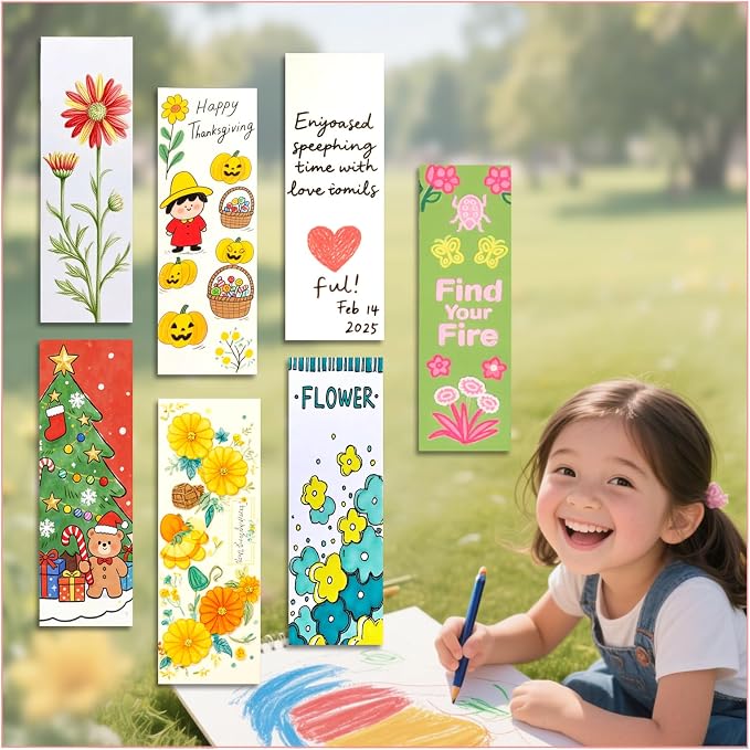 45-Set Bookmark Making Kit, 250g 4.9x1.6in Cards, Sleeves, Tassels