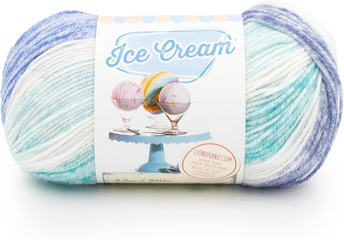 Lion Brand Yarn, Ice Cream Crochet Yarn, Smurf, Blue, 1 Pack