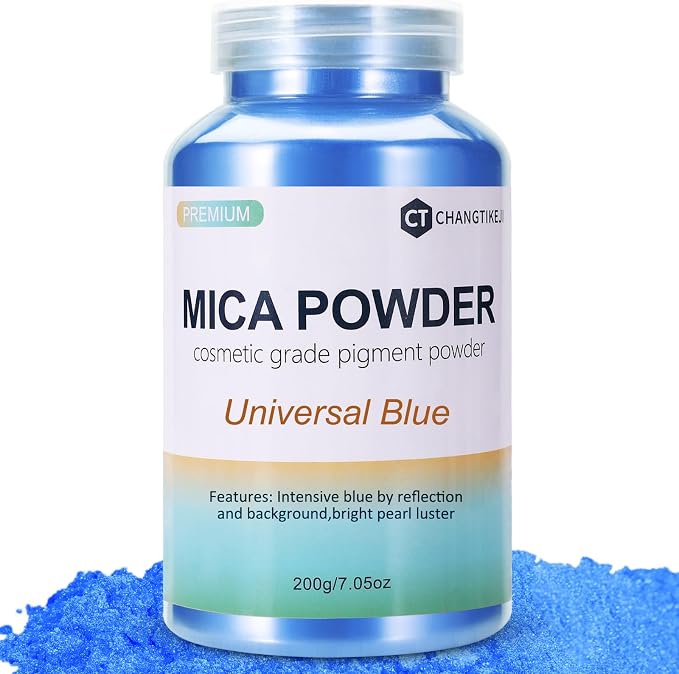 Mica Powder,7.05OZ（200g）,Universal Blue Mica Powder Pigment for Epoxy Resin，Lip Gloss，Car Paint，Dye，Soap Making，Nail Polish,Epoxy Resin,Candle Making,Bath Bombs