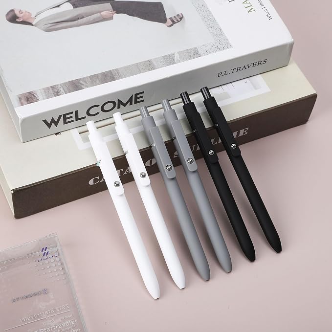 Ddaowanx Gel Pens,6 Pcs 0.5mm Retractable Quick Dry Black Ink Pens (Pack of 2)