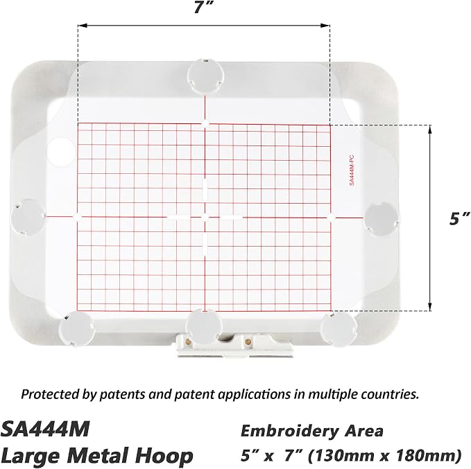 Sew Tech Magnetic Embroidery Hoop for Brother, 5x7in 130x180mm Round SA444 | Fits PE900 SE2000 PE800 PE780D PE770 PE700 SE2100 SE1950 SE1900 NS1250E NS2850D Brother; Baby Lock Bloom Accord Ellure