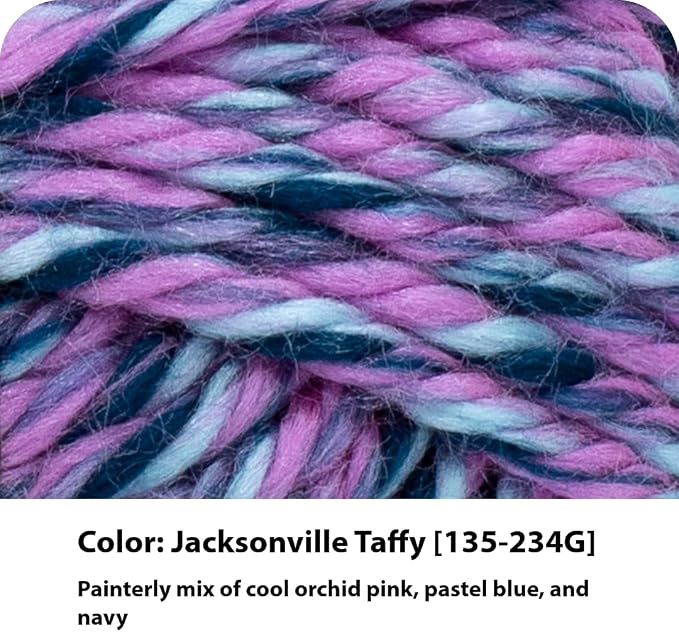 Lion Brand Yarn Hometown Yarn, Super-Bulky Yarn for Knitting, Crocheting, and Crafting, 3 Pack, Jacksonville Taffy | Super Bulky Acrylic Fiber for Warm Crochet Blankets, Knit Winter Hats, Chunky Cardigans, Soft Scarves, Weaving