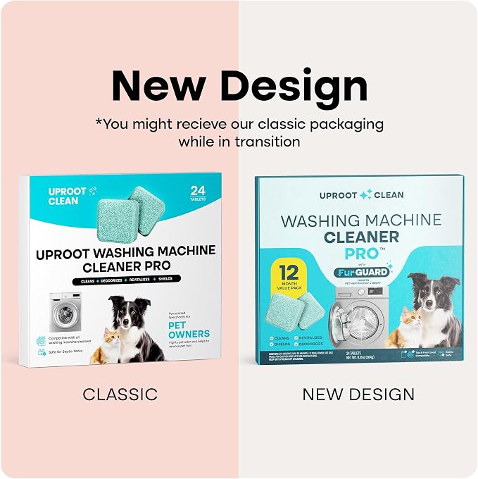 Uproot Clean Washing Machine Cleaning Tablets for Pet Owners, 24 Pack