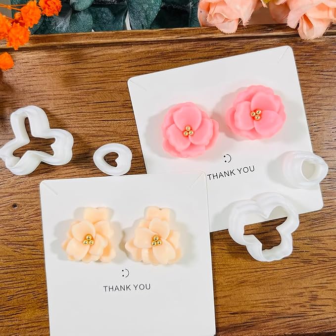 Xaekicr A2-3-1-Handmade Jewelry Pendant Crafting Kit,Flower Plastic Molds Set, DIY Polymer Clay Printing Tools