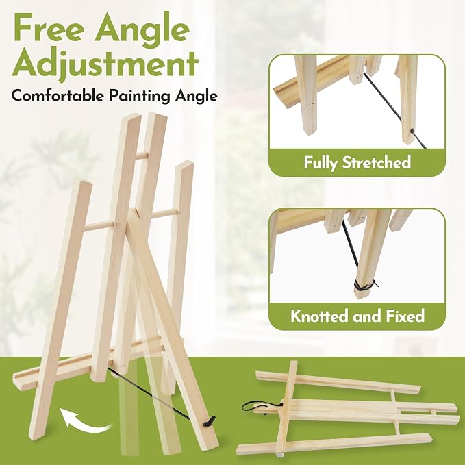 Conda 10 Pack 17 Inch Wooden Tabletop Easel Stand, A-Frame Art Painting Easel for Painting, Display & Art Creation, Canvas Holder for Artists, Students & Hobbyists