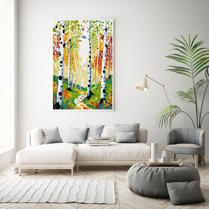 Paint by Numbers Kit for Adults Beginner & Kids Age 8-12 with Wooden Frame, Easy Adult Paint by Number Kits on Canvas, DIY Acrylic Watercolor Oil Paint by Number for Adults for Home Decor 8x12 Inch