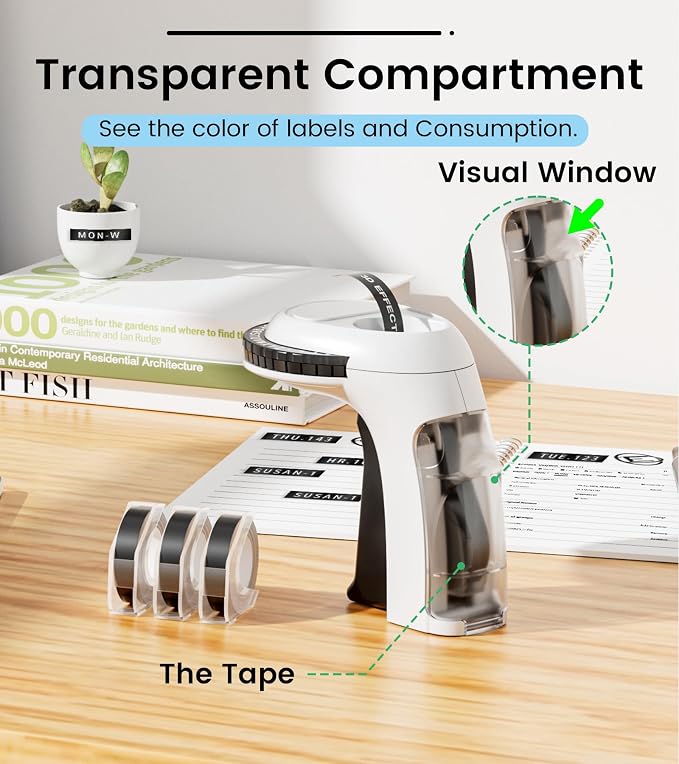 Embossing Label Maker with 5 Tapes, Scrapbook Junk Journal Supplies Kit
