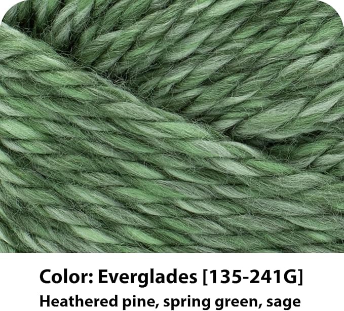 Lion Brand Yarn Hometown Yarn, Super-Bulky Yarn for Knitting, Crocheting, and Crafting, 1 Pack, Everglades | Super Bulky Acrylic Fiber for Warm Crochet Blankets, Knit Winter Hats, Chunky Cardigans, Soft Scarves, Weaving