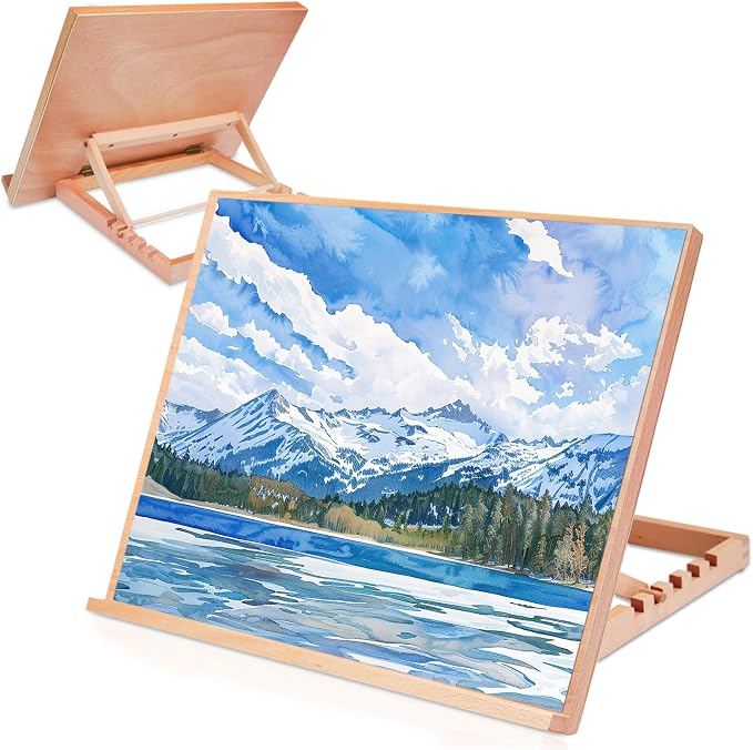 CONDA Wood Drafting Table Easel 17 Inches by 12.8 Inches Drawing and Sketching Board, A3 Drawing Board in 17 Inches by 12.8 Inches for Adults, Artists, Beginners & Students