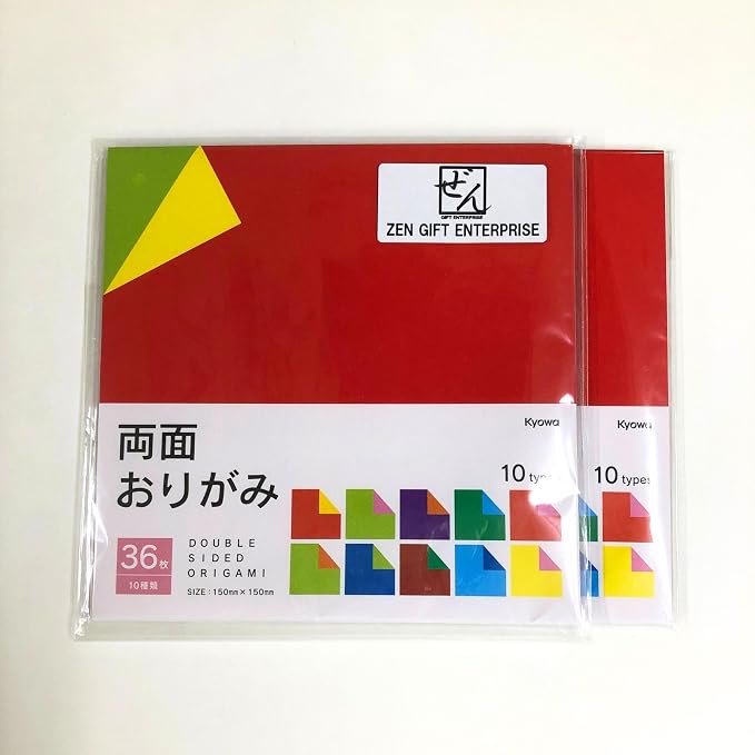 Origami Paper, Double Sided Colored, 6 Inch Square, 36 Sheets, 2 Pack