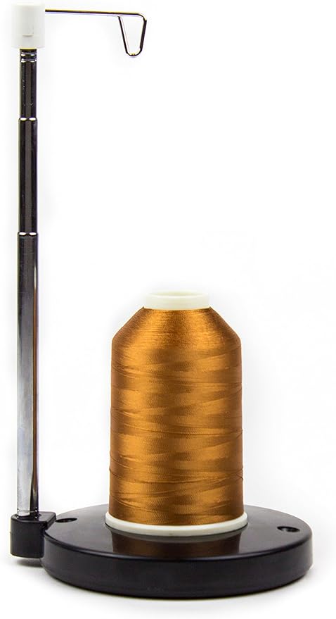 Adjustable Single Thread Spool Holder – Stand alone Embroidery, Sewing or Quilting Thread Holder or Stand – Ensures Smoother Feed = Heavy Plastic Base
