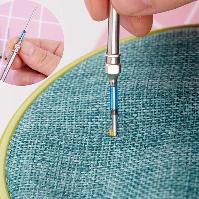 Mayboos 15 Pcs Punch Needle Kit, 8 Sizes Embroidery Punch Needle
