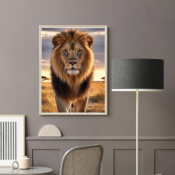 NZNANCHU DIY Lion Paint by Numbers for Adults,Animal Painting by Number Kits on Canvas,Color by Numbers for Beginner,Gifts Decor for Home Wall Room (Lion)
