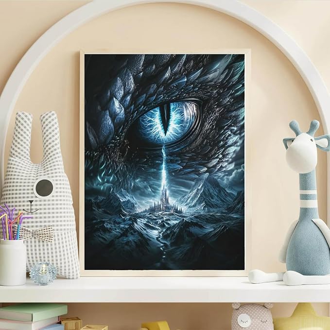 EIBEILI Dragon Diamond Art Kits for Adults,5D Magic Castle Full Round Drill Diamond Painting Kits for Adults Beginners,DIY Butterflies Diamond Painting Gem Art Kits for Gift Home Wall Decor 12x16inch