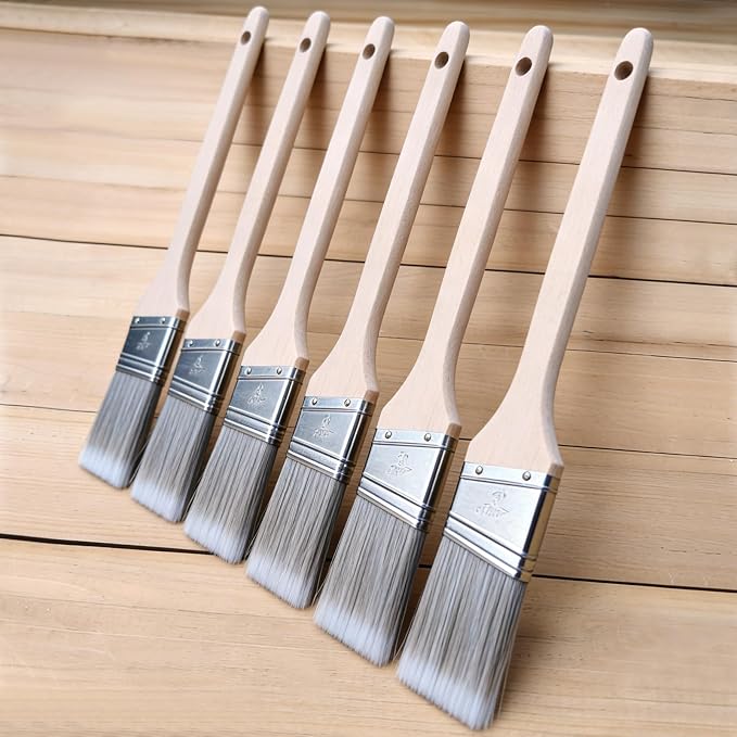Great Andrew 6 Pack 2-inch Paint Brushes Angled
