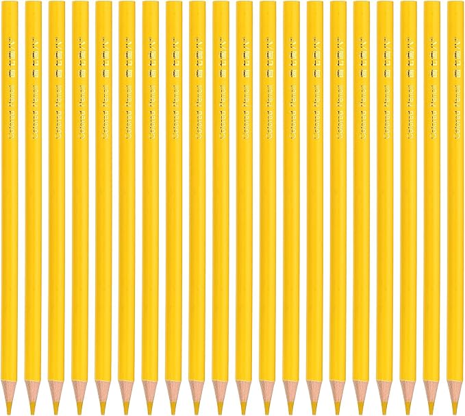 PATIKIL Lemon Yellow Colored Pencils Set Oil Color Pencils Wooden 20 Pcs