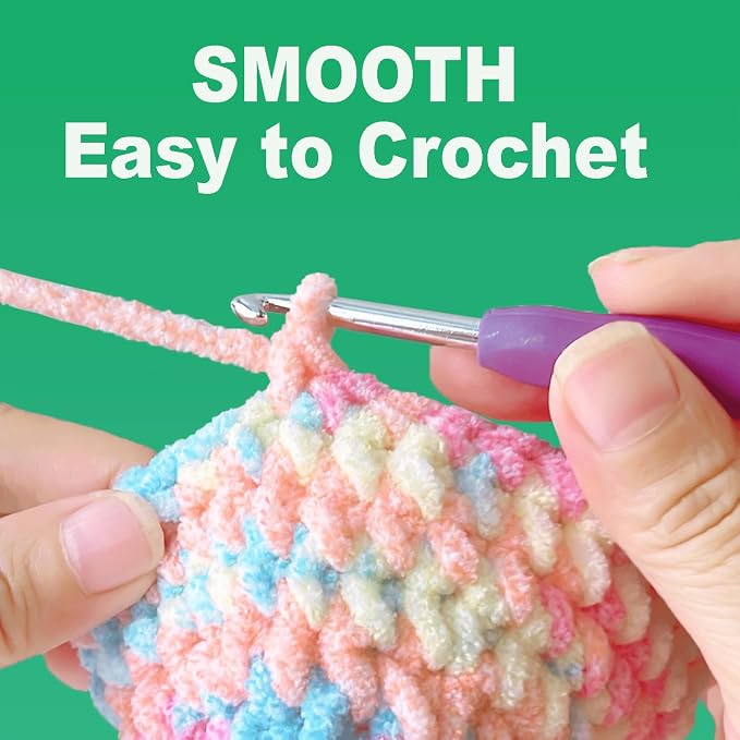 Super Soft Velvet Chenille Yarn for Crocheting and Knitting-Easy to Crochet-Bulky, 3.5oz/93yds of Each Skein-Chunky Plush Yarn for Hand Craft Blanket Ammigurumi DIY (Pink Sherbet, 6 Pack)