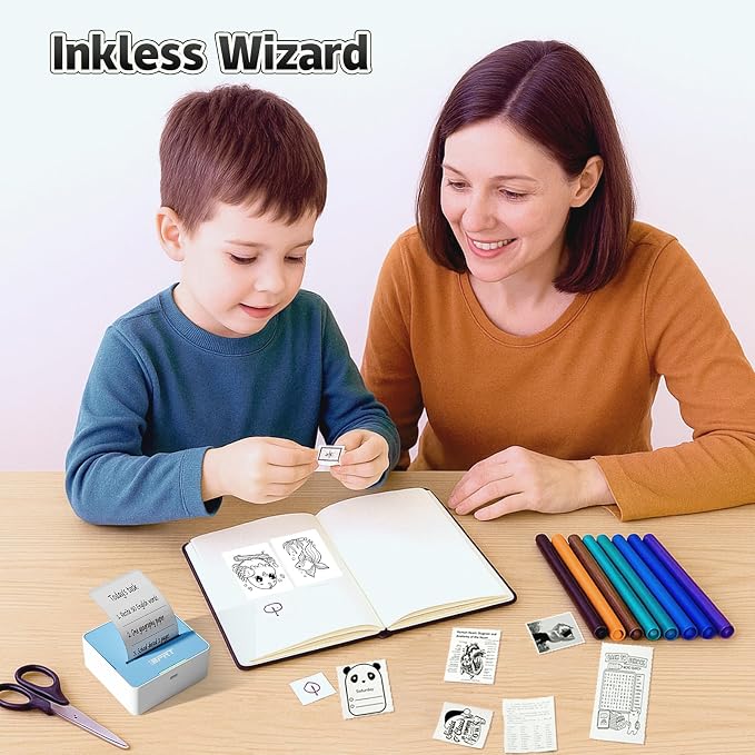 iDPRT Mini Sticker Portable Printer with 1 Roll Sticker Paper
