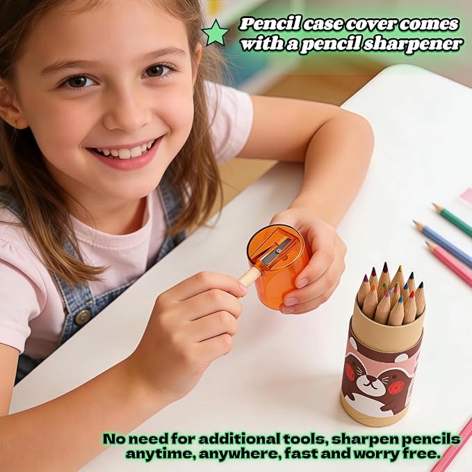 Mini Colored Pencils Set of 36 (3 Tubes x 12 Colors) - Portable Art Kit with Built-in Sharpener for Adults, Teens & Artists | Compact Design for School, Travel, Sketching & Drawing