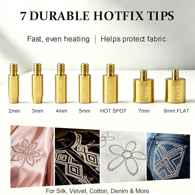 GLTECK Hotfix Applicator, Bedazzler Kit with 5784 PCS Rhinestones for Crafts, DIY Hot Fix Rhinestone Applicator Wand Setter Tool with 7 Tips, 6 Pattern Templates, Gloves, Tweezers & Cleaning Brush