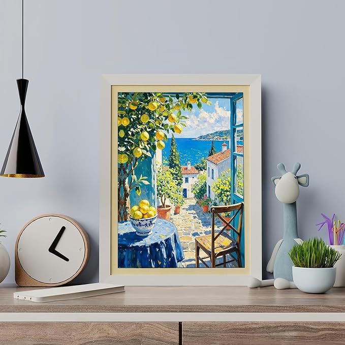 Beach Cute Lemons Paint by Numbers Kit for Adults Beginner (Without Frame)